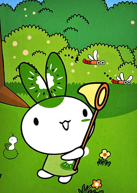 Kiwi Rabbit Cartoon