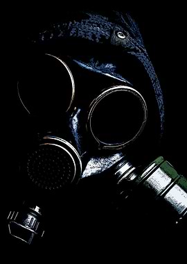 Gas Mask in Dark Setting