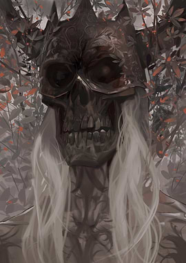 Skull King with Crown and Vines