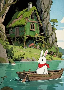 Rabbit in Boat Lakeside Cottage