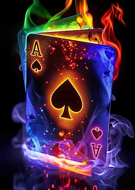 Ace of Spades with Flames