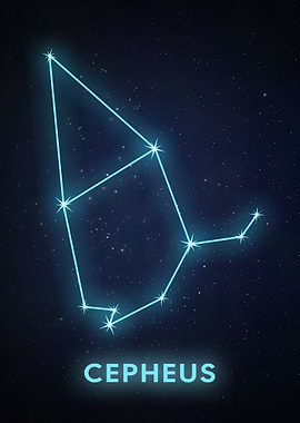 Cepheus Constellation on Starry Background