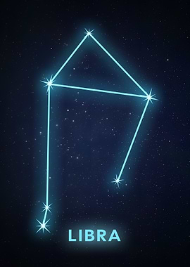 Libra Constellation on Starry Background