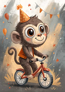 Monkey on Bike Birthday Celebration