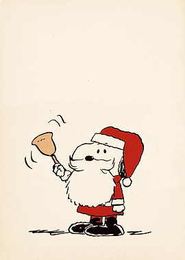 Snoopy as Santa Claus with Bell