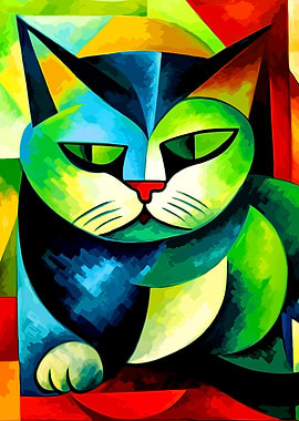 Abstract Cat Portrait