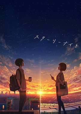 Starry Night Anime Scene