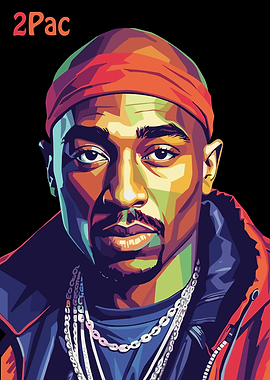 2Pac Colorful Portrait