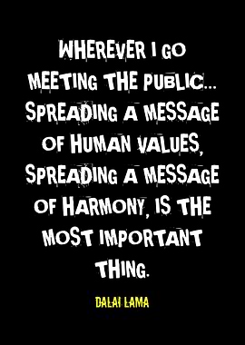Dalai Lama Quote: Human Values
