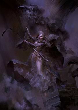 Hooded Figure with Scythes