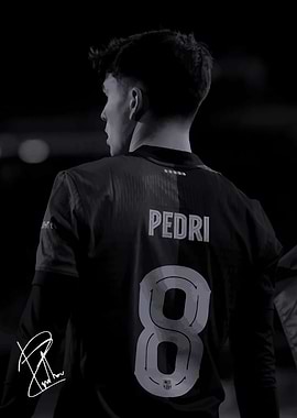 Pedri Soccer Player Black and White