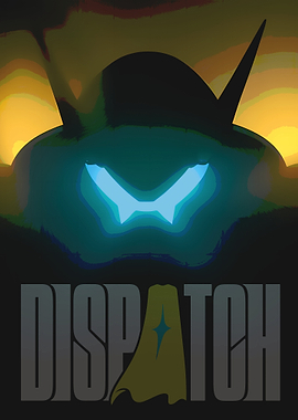 Dispatch Robot Silhouette with Glowing Eyes