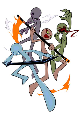 Stick Figure Battle Cartoon