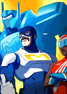 Cartoon Superhero Team Illustration