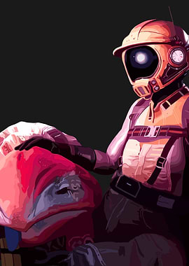 Astronaut and Alien Encounter