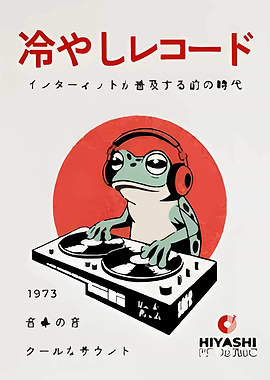 Frog DJ with Headphones and Turntable