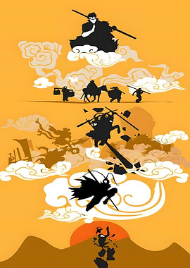 Journey to the West Silhouette Art