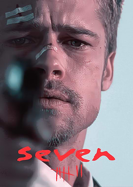 Seven Movie Poster Brad Pitt