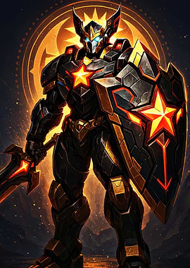 Futuristic Knight Star Emblem