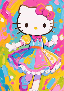 Colorful Hello Kitty Art