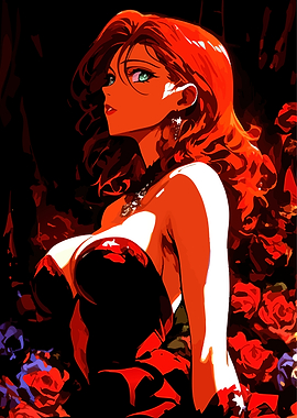 Elegant Woman in Red Dress