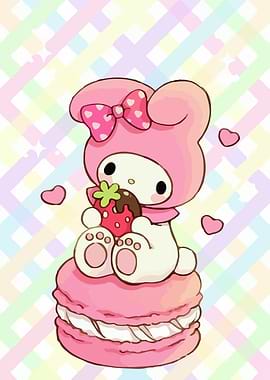 My Melody with Strawberry on Macaron