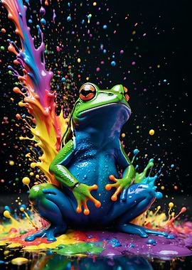 Colorful Splash Frog