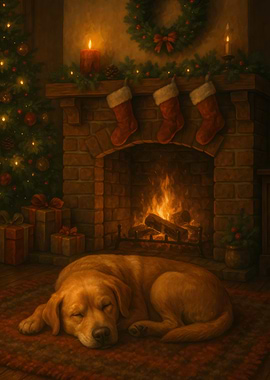 Cozy Christmas Dog