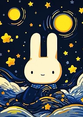 Miffy in Starry Night Sky
