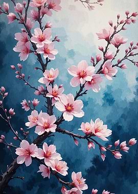 Cherry Blossom Branch Painting