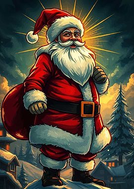 Santa Claus Winter Landscape
