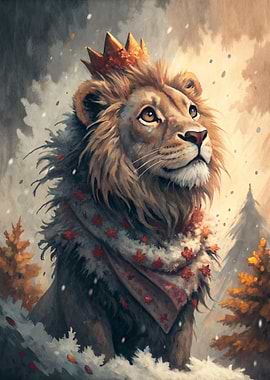 Winter Lion King with Crown
