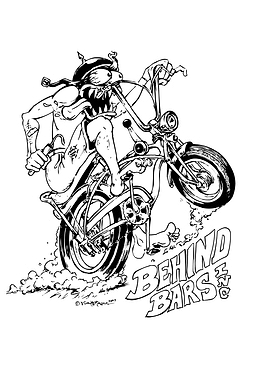 Cartoon biker doing a wheelie