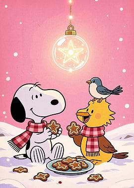 Snoopy, Woodstock, and Bird Christmas Cookies