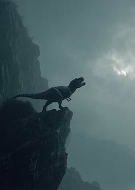 Tyrannosaurus Rex on Cliff Edge