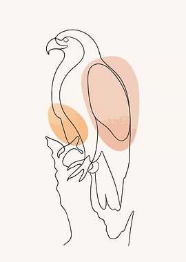 Minimalist Eagle Line Art
