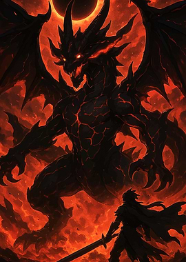 Dragon Warrior Fiery Landscape