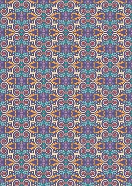 Ornamental Pattern with Floral Elements