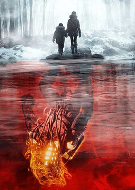 Winter Walk and Fiery Reflection