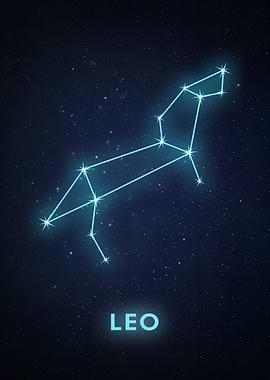 Leo Constellation on Starry Night Sky