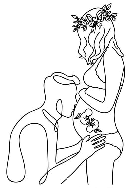 Happy Family Line Art