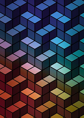 Colorful Cubes Abstract Pattern
