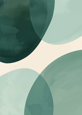 Abstract Green Watercolor Circles