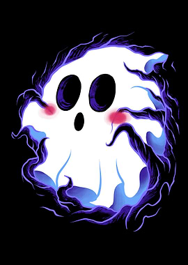 Cute Ghost with Rosy Cheeks