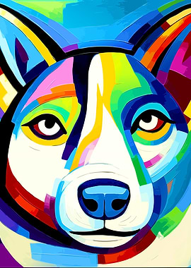 Colorful Dog Portrait