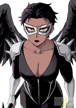 Winged Superheroine with Mask