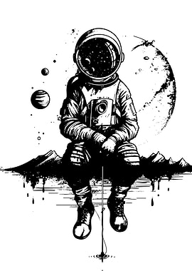 Astronaut Fishing in Space