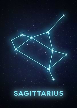 Sagittarius Constellation on Starry Background