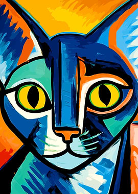 Abstract Cat Portrait