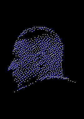 Abstract Profile Portrait with Dots and Lines